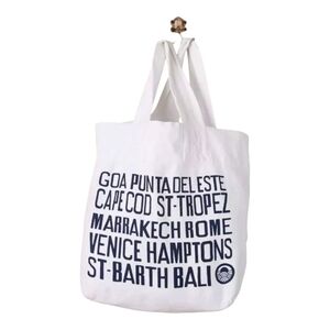 Anthropologie Sundry Beaches Cites Large Cotton Tote Bag NWT